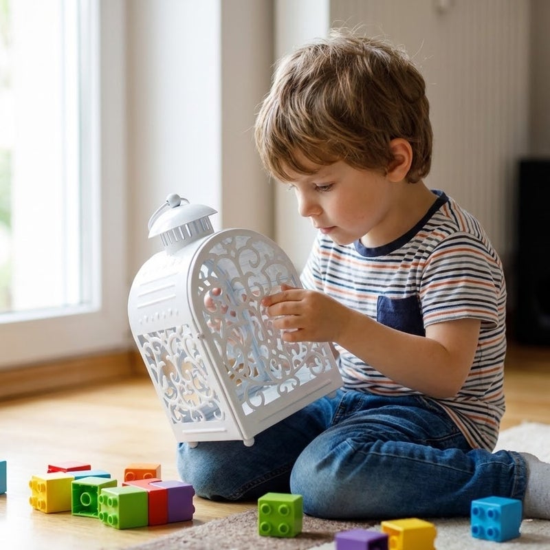 فانوس رمضان معدني - ابيض - 5974 - Image 2